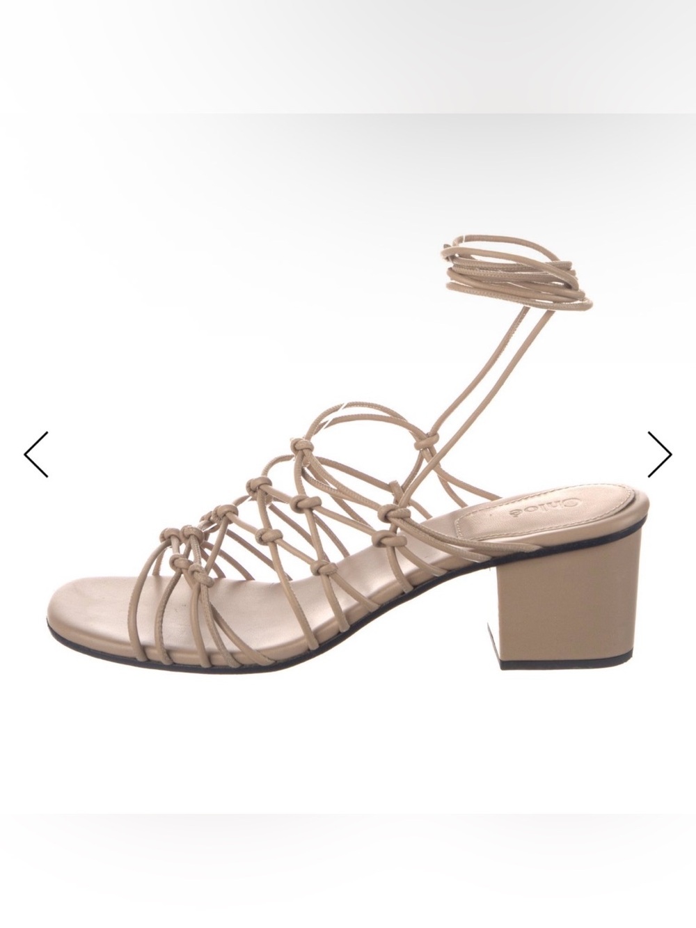 Chloé 'Jamie' Knot Wrap Sandal in Cream size 38.5 - Picture 6 of 16